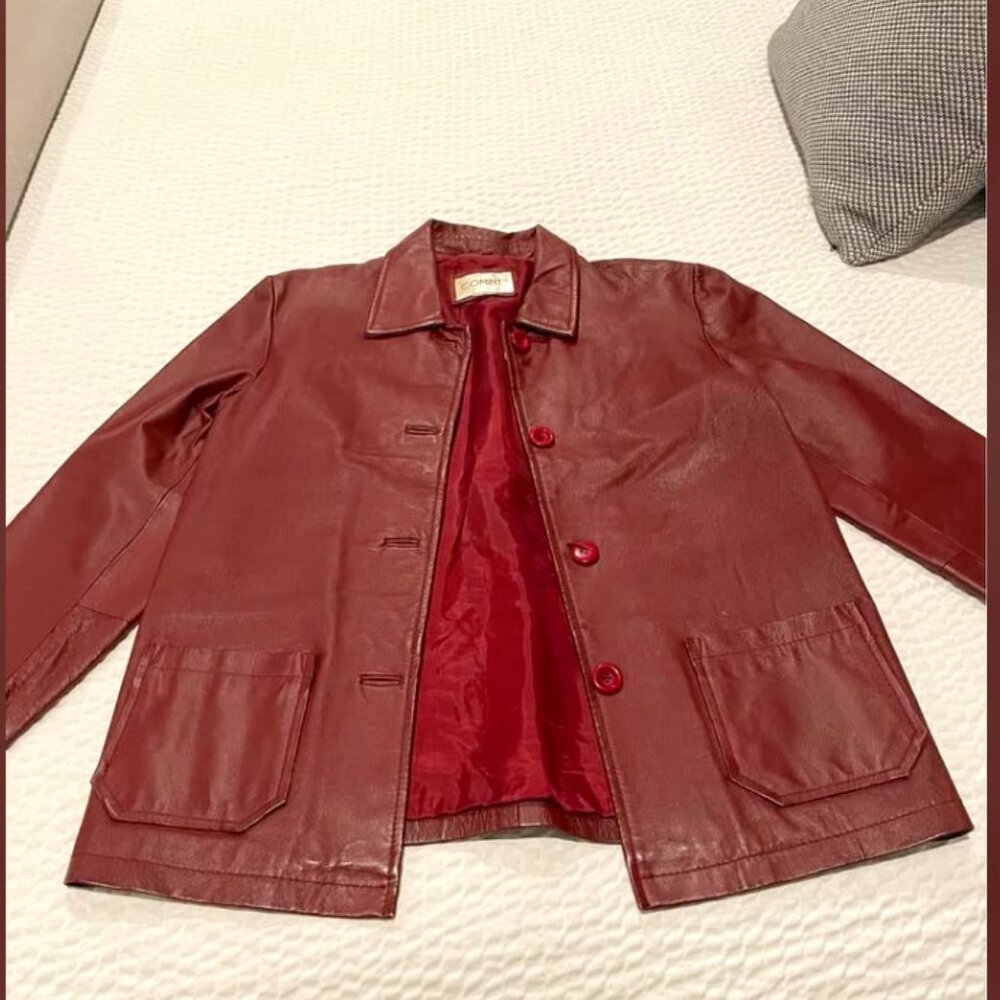 Burgundy Genuine Leather Jacket